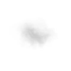 Clean White 3D Cloud Element with Smooth Shape and Transparent Background for Nature, Scene or Fantasy Illustration