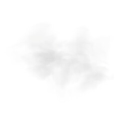 Clean White 3D Cloud Element with Smooth Shape and Transparent Background for Nature, Scene or Fantasy Illustration