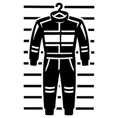 racing suit hanging on a garage wall Race car racing event logo icon with transparent background
