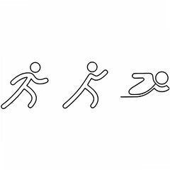 Obraz premium Line art depicting running and swimming figures suitable for sports and fitness concepts