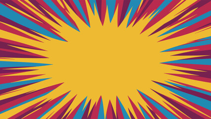 comic zoom overlay background with diagonal burst rays and clean center