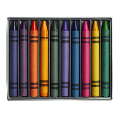 Naklejka premium Vibrant Crayons in a Classic Box with Transparent Background