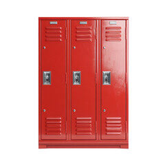 Vibrant Red School Lockers for Bright Spaces on white background