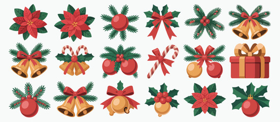 Christmas Festive Elements Collection Red and Gold