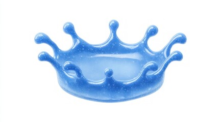 Blue Liquid Splash Crown  Isolated  Water Drop  3D Render  Clean  Refreshing  Abstract Bac