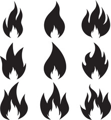 Naklejka premium set of fire flames
