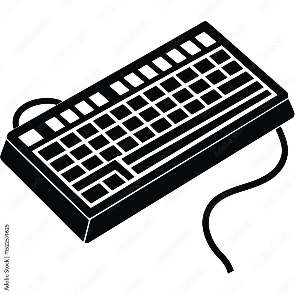 Fototapete Keyboard vector illustration for computer input device art silhouette