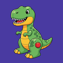 Cute cartoon dinosaur with playful expression and vibrant colors captures joy