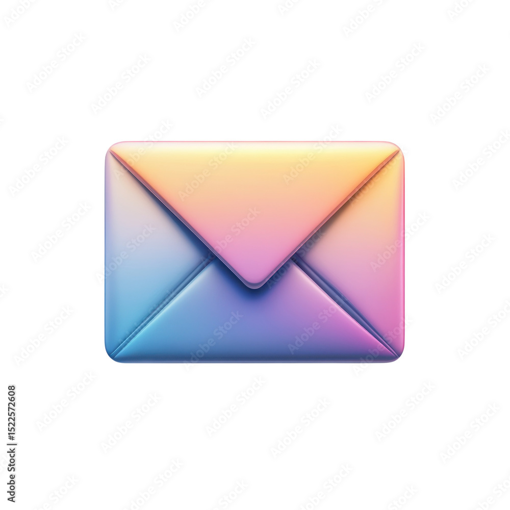 Aufkleber pastel envelope icon mail email communication message notification digital on transparent background