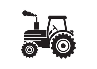 Tractor Icon, Tractor Silhouette Black vector white background