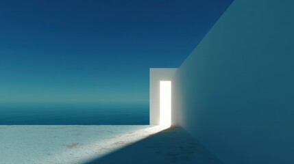Bright Doorway to Ocean  Minimalist Seascape  Hope  New Beginning