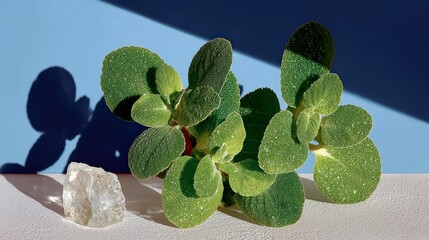 Serene Green Plant   Crystal  Spa  Wellness  Nature Still Life