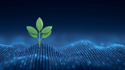 ESG Growth  Sustainable Business  Green Plant Sprouting from Data  Corporate Success