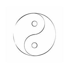 Simple black and white yin yang symbol representing balance and harmony in design