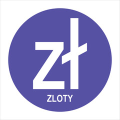 Obraz premium Poland Zloty currency icon design