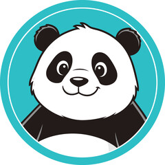 Fototapeta premium Minimal Cute Panda Head Vector for Toddler T-Shirts