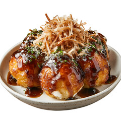 Freshly Cooked Octopus Balls Drizzled with Sauce and Mayonnaise
