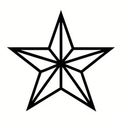 Five-Point Star – Clean Line Art Vector Icon on White Background