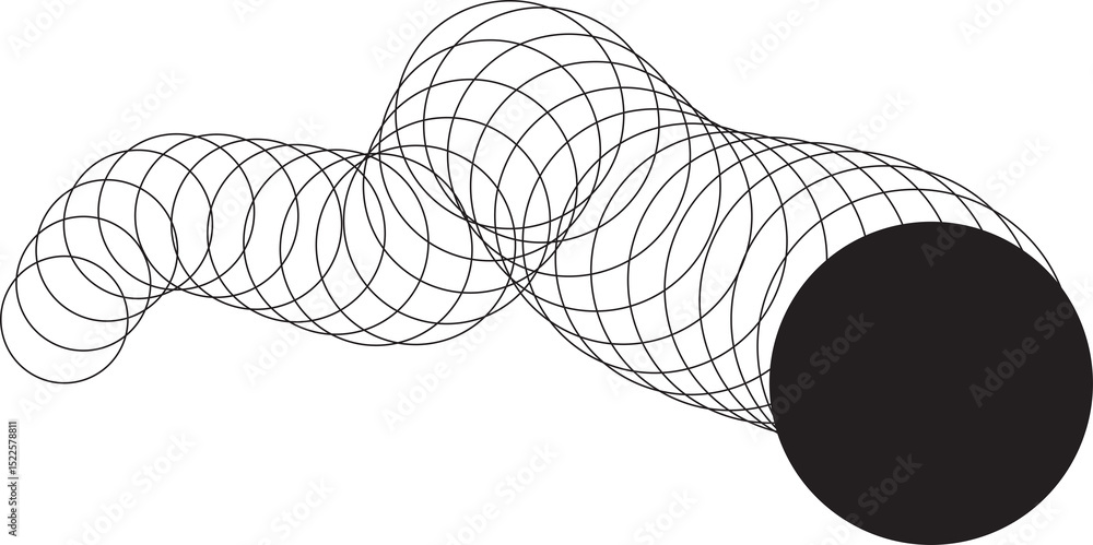 Poster digital motion stripe line round circle design