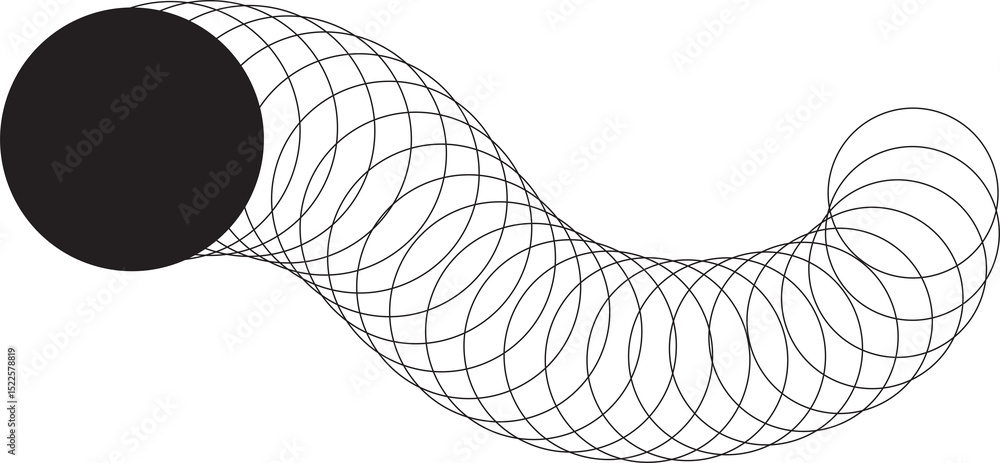 Poster digital motion stripe line round circle design
