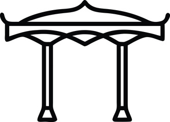 Unique pergola design line art icon for architecture