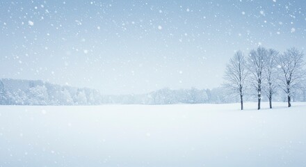 Snowy Landscape with Trees in Winter