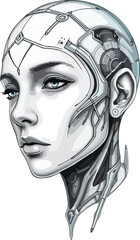 futuristic robot head