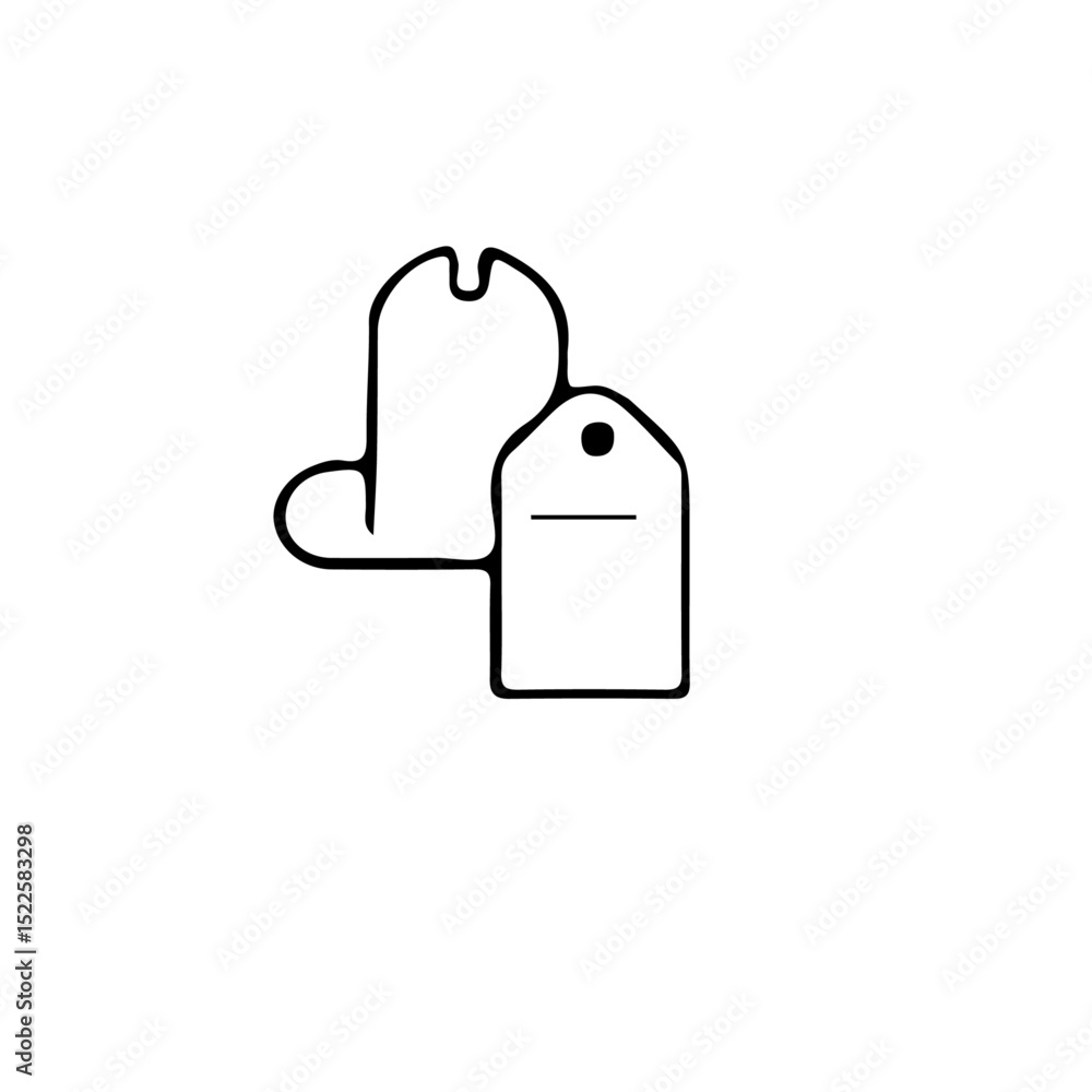 Poster a simple line drawing of a boot and a price tag icon