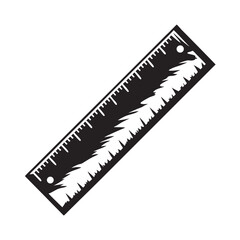 Fototapeta premium Black ruler with measurement markings in minimalist design 