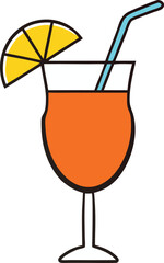 beach cocktail icon clipart vector on transparent background