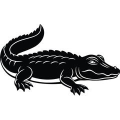Obraz premium Alligator vector illustration reptile animal silhouette art