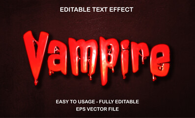 Vampire Text, Editable Text Effect glossy red typeface, movie text style