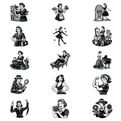 Obraz premium Retro Housewife