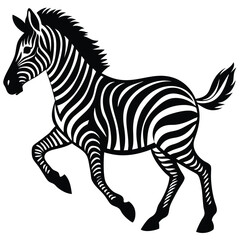 Fototapeta premium Zebra illustration black and white animal vector graphic art silhouette