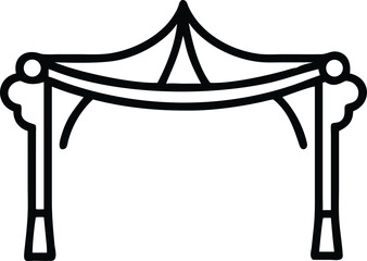 Unique pergola line art icon design