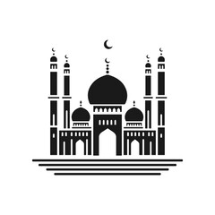 MOSQUE, MINARET VECTOR BLACK AND WHITE