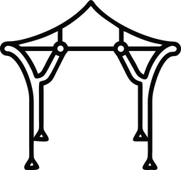 Unique pergola design line art icon