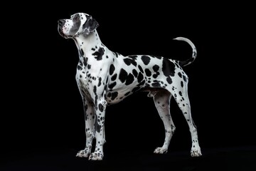 Dalmatian dog isolated on black background