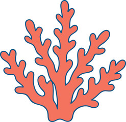 Naklejka premium coral reef icon clipart vector on transparent background