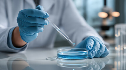 Fototapeta premium Laboratory Scientist Using Pipette for Cell Culture