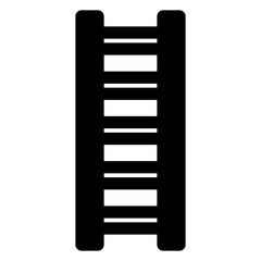 Ladder with the letters "L" and "R" on the top. The ladder is black and white