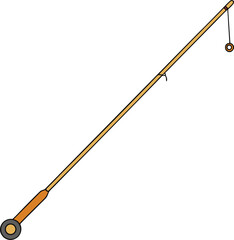 fishing rod icon clipart vector on transparent background