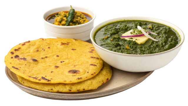 Authentic Indian Food: Sarson Saag and Corn Roti