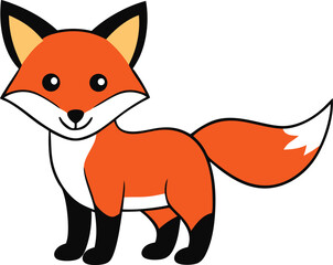 Obraz premium fox icon clipart vector on transparent background