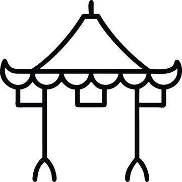 recommend clip art: Unique pergola design line art icon
