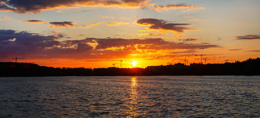 Sunset over the lake