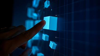 Blockchain and data encryption concept 1 with futuristic abstract elements and no text, ideal for tech visualizations