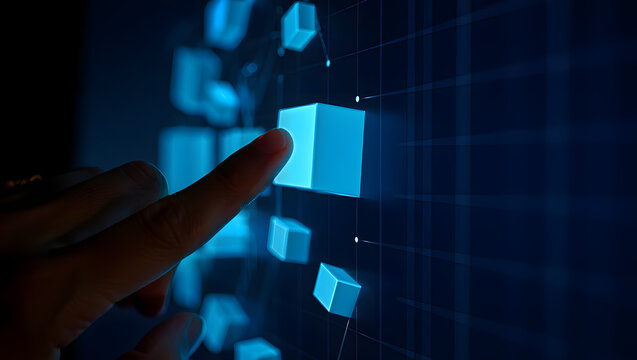 Blockchain and data encryption concept 1 with futuristic abstract elements and no text, ideal for tech visualizations