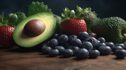 Assortment of fresh fruits and vegetables