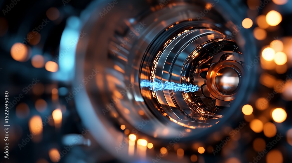 Poster detailed view of a turbine engine showcasing intricate mechanical design and glowing elements